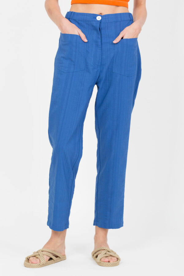 tania-blue-pants-uniforme-pockets-cotton-matchboxathens