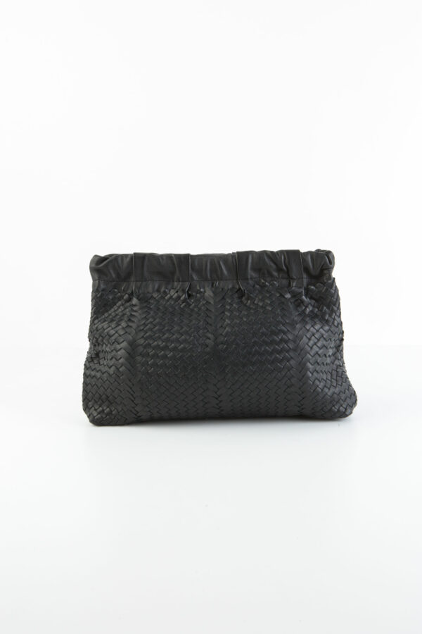 lissa-black-leather-clutch-weaved-claramonte-matchboxathens