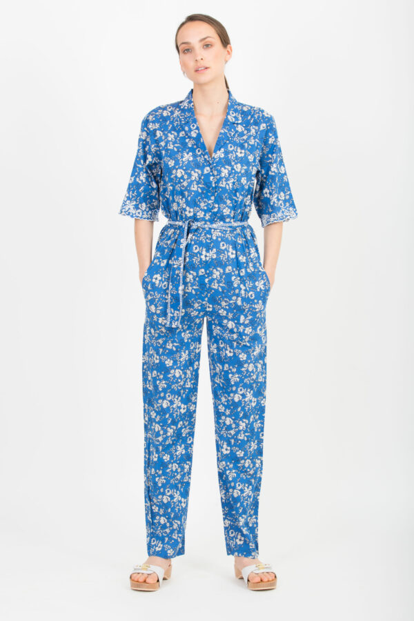 kyoto-blue-cotton-embroidery-jumpsuit- berenice-matchboxathens