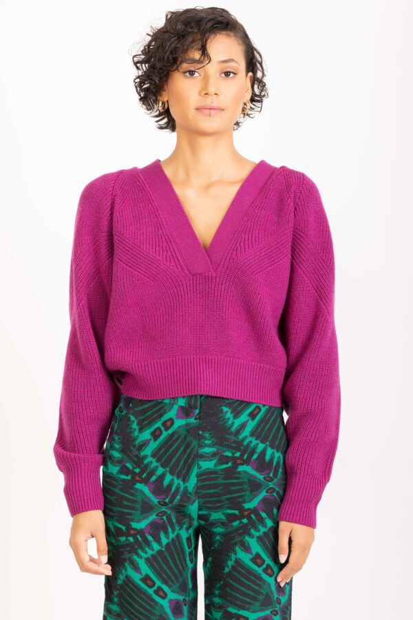 odina-sweater-cropped-merino-wool-purlpe-vneck-roomy-sleeves-iro-matchboxathens