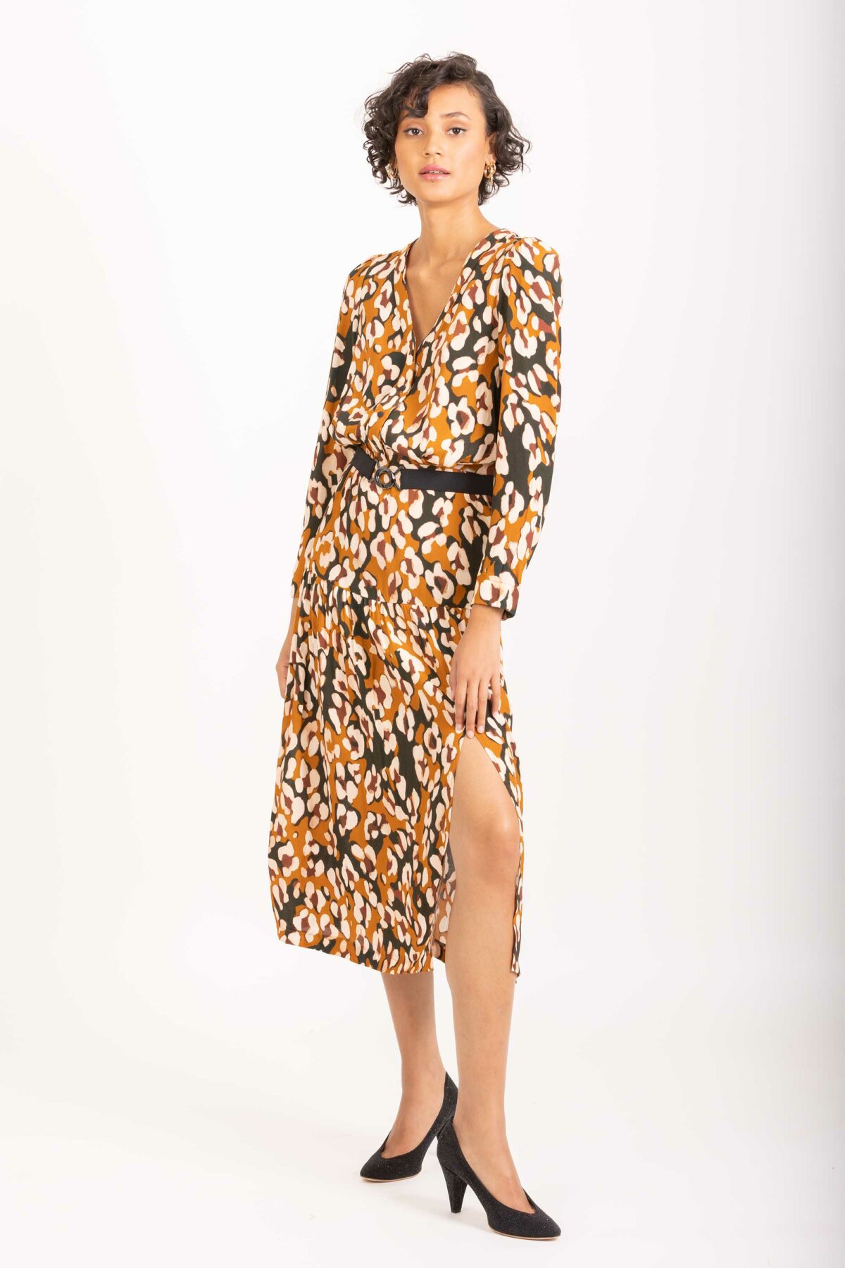 reglisse-leopard-dress-midi-side-slit-viscose-belt-lapetitefrancaise-matchboxthens