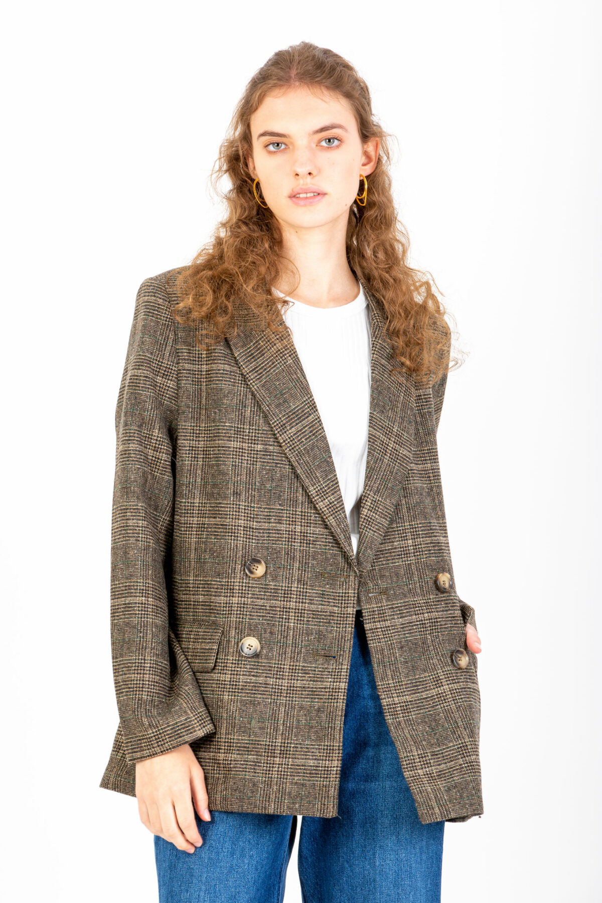 dixie-blazer-jacket-wool-checked-brown-suncoo-matchboxathens