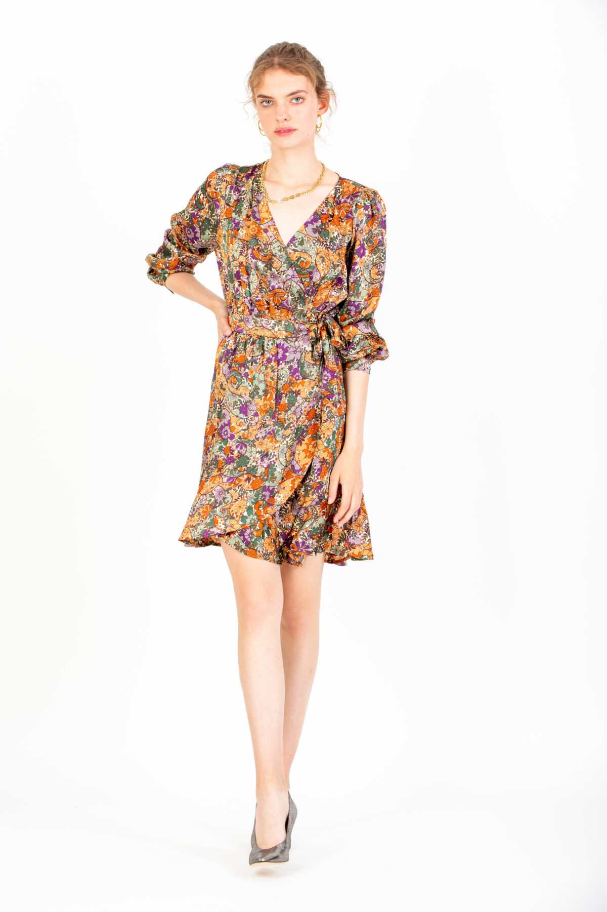 Clarine-wrap-dress-mini-floral-seventies-polyestre-suncoo-recycled-mathcboxathens