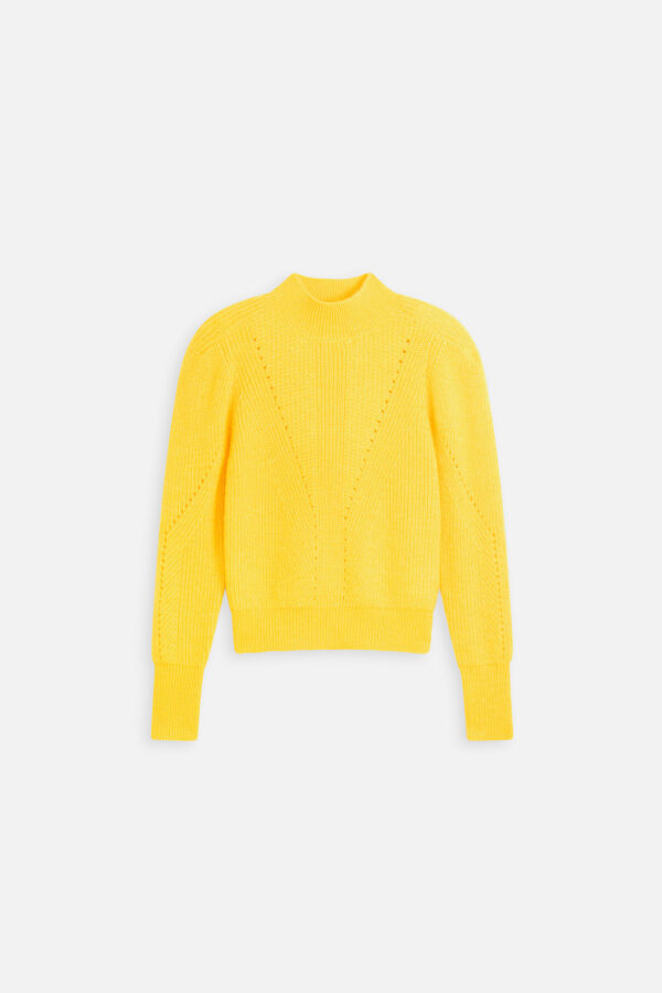 pistil-yellow-sweater-stand-collar-suncoo-recycled-polyester-matchboxathens