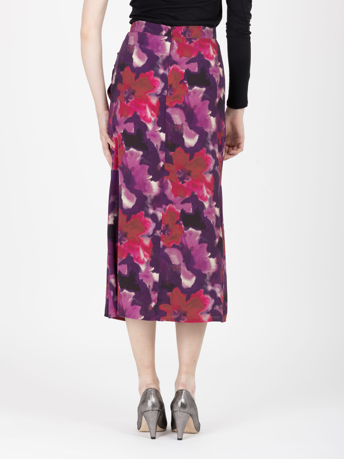 naomi-skirt-viscose-printed-floral-bordeaux-ruched-uniforme-athens-greek-designers-matchboxathens