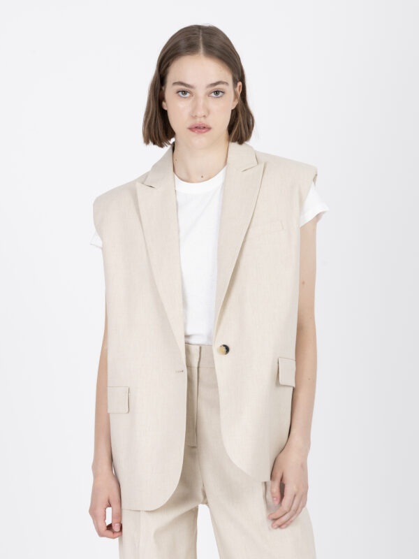 joan-jacket-sleeveless-beige-pads-masculine-tailored-bash-matchboxathens