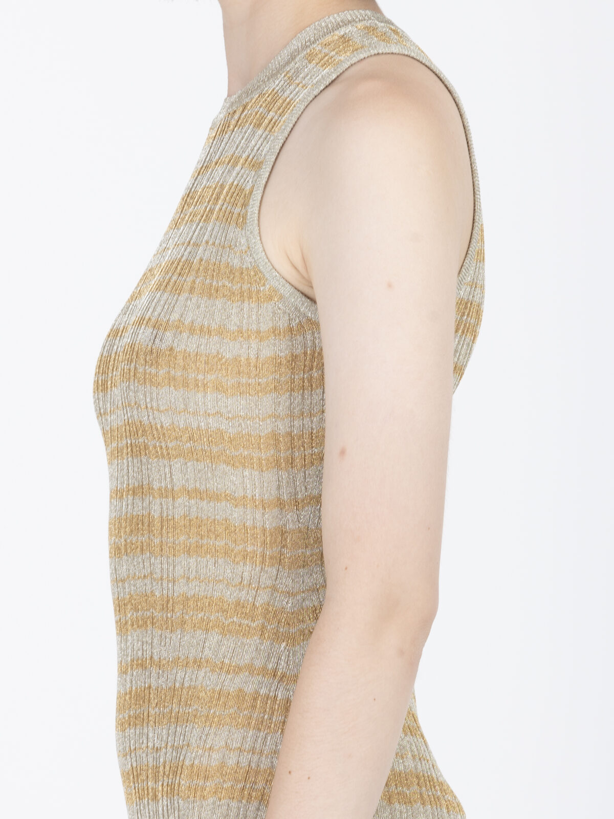 zola-gold-knitted-dress-fitted-striped-bash-matchbxoathens