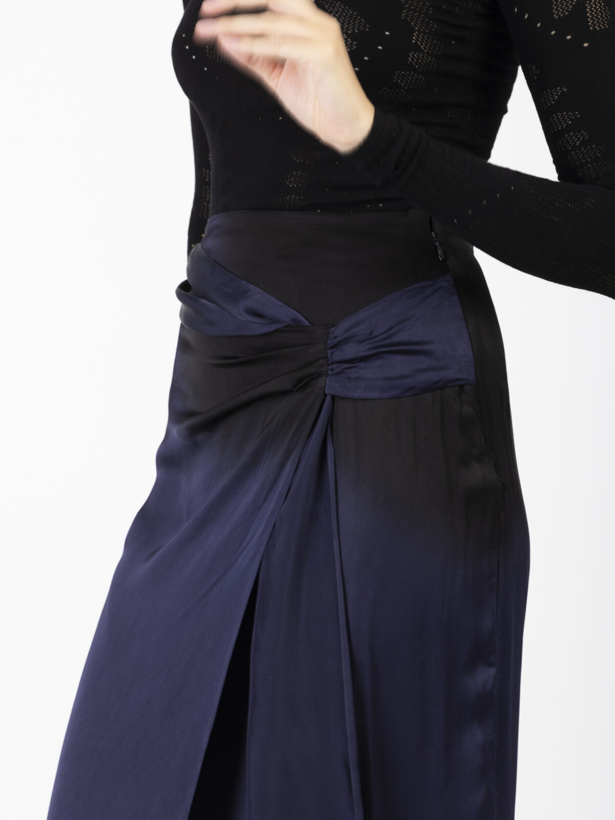 edith-black-blue-midi-skirt-cupro-draped-wrap-nous-matchboxathens