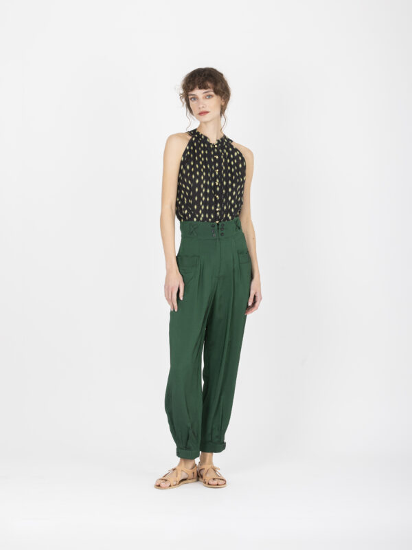 erica-dark-green-pants-high-waisted-balloon-uniforme-greek-designers-limited-editions-matchboxathens