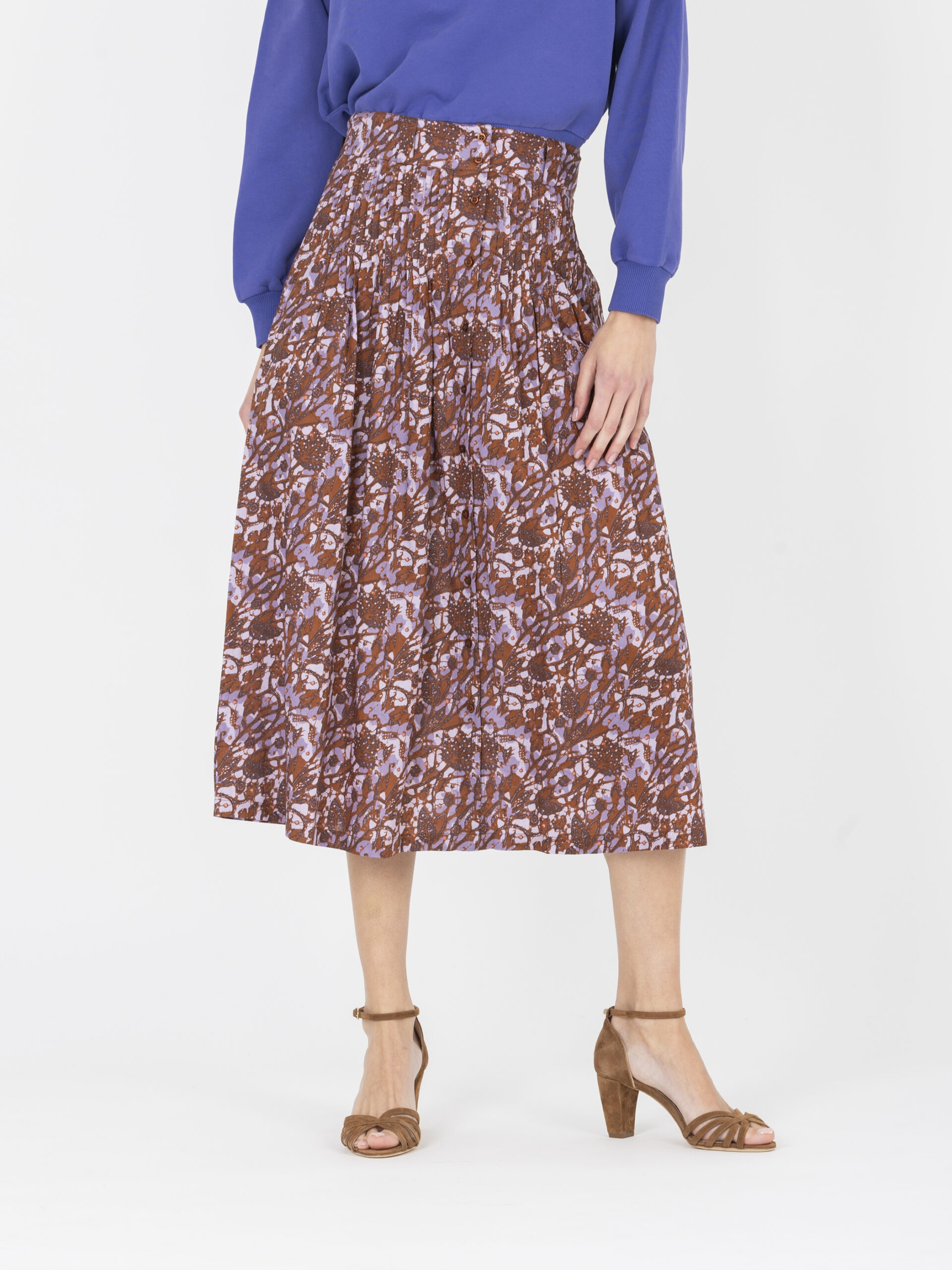 tassili-skirt-rust-printed-cotton-pleated-buttons-sessun-matchboxathens