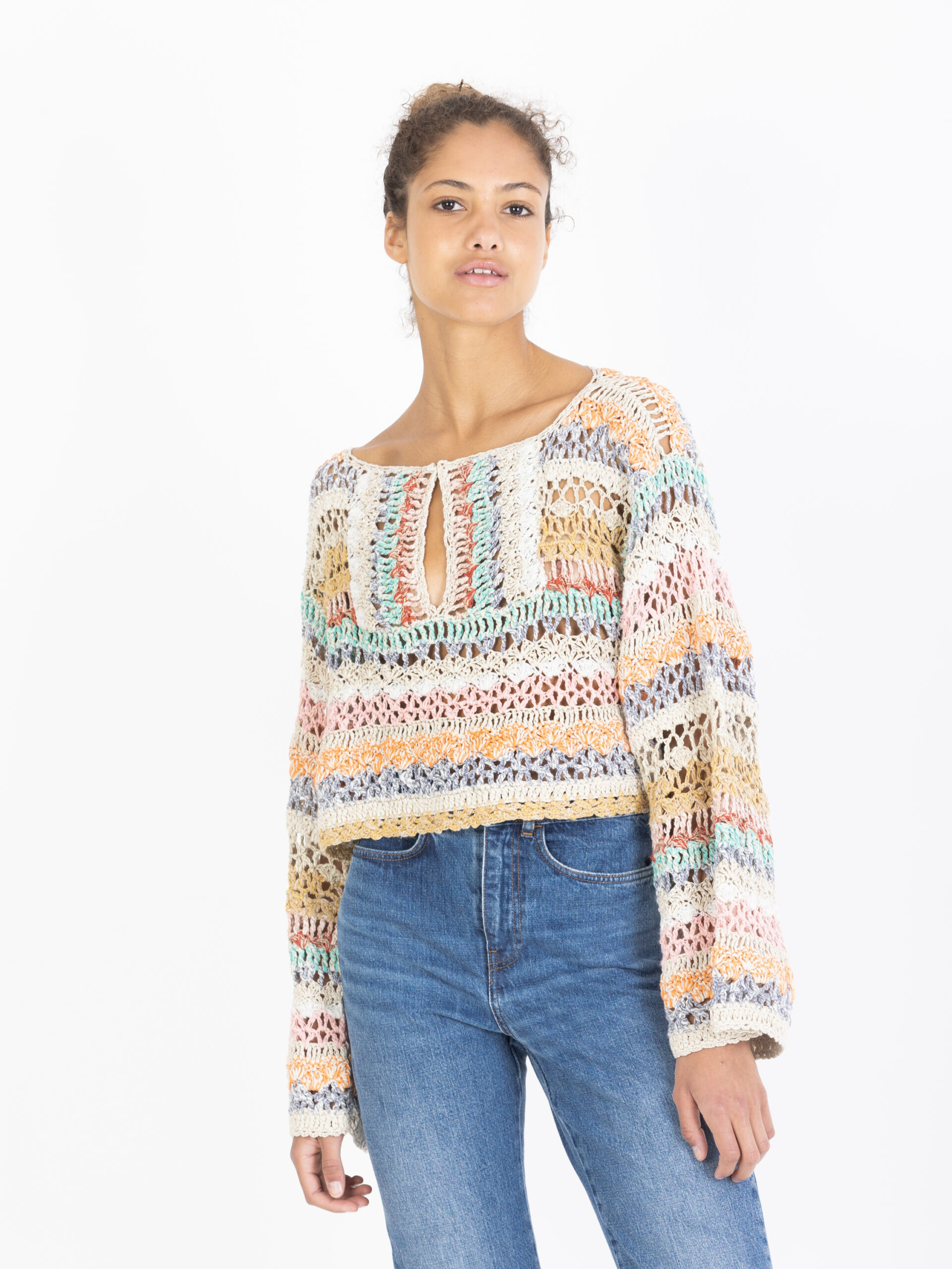 ica-openwork-sweater-multicolor-cotton-wide-sleeve-crop-mesdemoiselles-matchboxathens